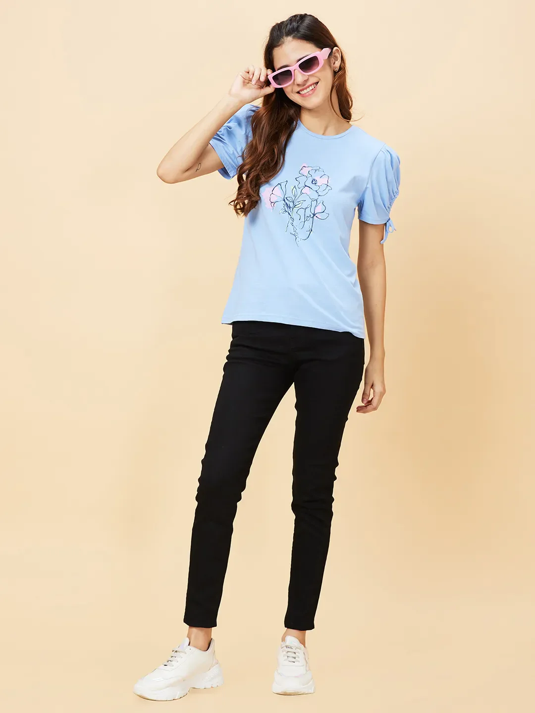 Blue Women's Cotton T-Shirt By Being Human Clothing - Image 2