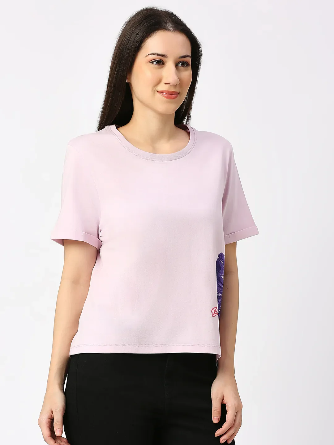 Pink Boxy Fit Women's Cotton T-Shirt By Being Human Clothing - Image 5