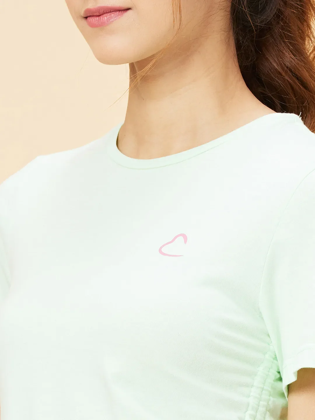 Green Boxy Fit Women's Cotton Cropped T-Shirt By Being Human Clothing - Image 5