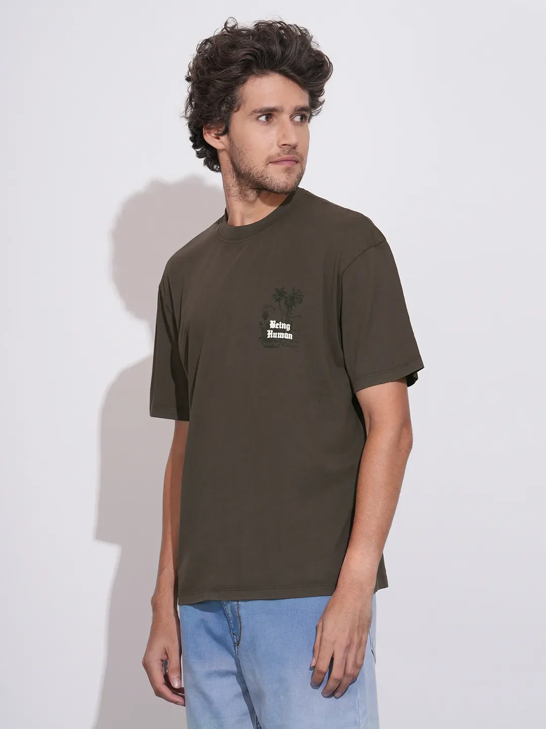 Brown Easy Fit Men's Short Sleeves T-Shirt by Being Human Clothing - Image 2