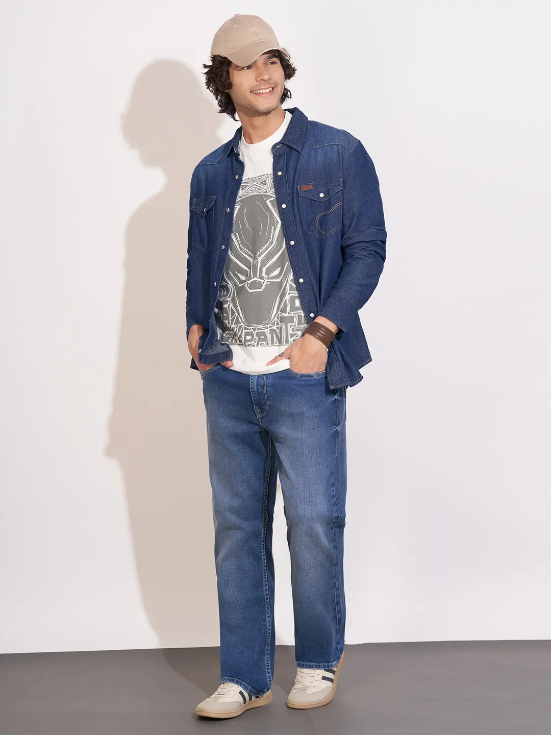 Dark Blue Moderno Fit Regular Collar Men's Shirt by Being Human Clothing - Image 4