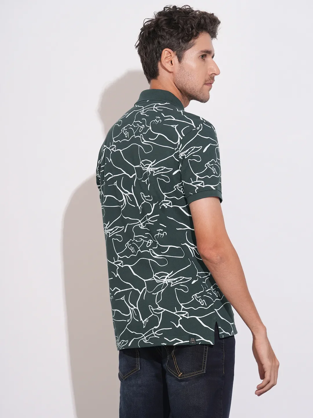 Dark Grey Regular Fit Men's Polo T-Shirt by Being Human Clothing - Image 3