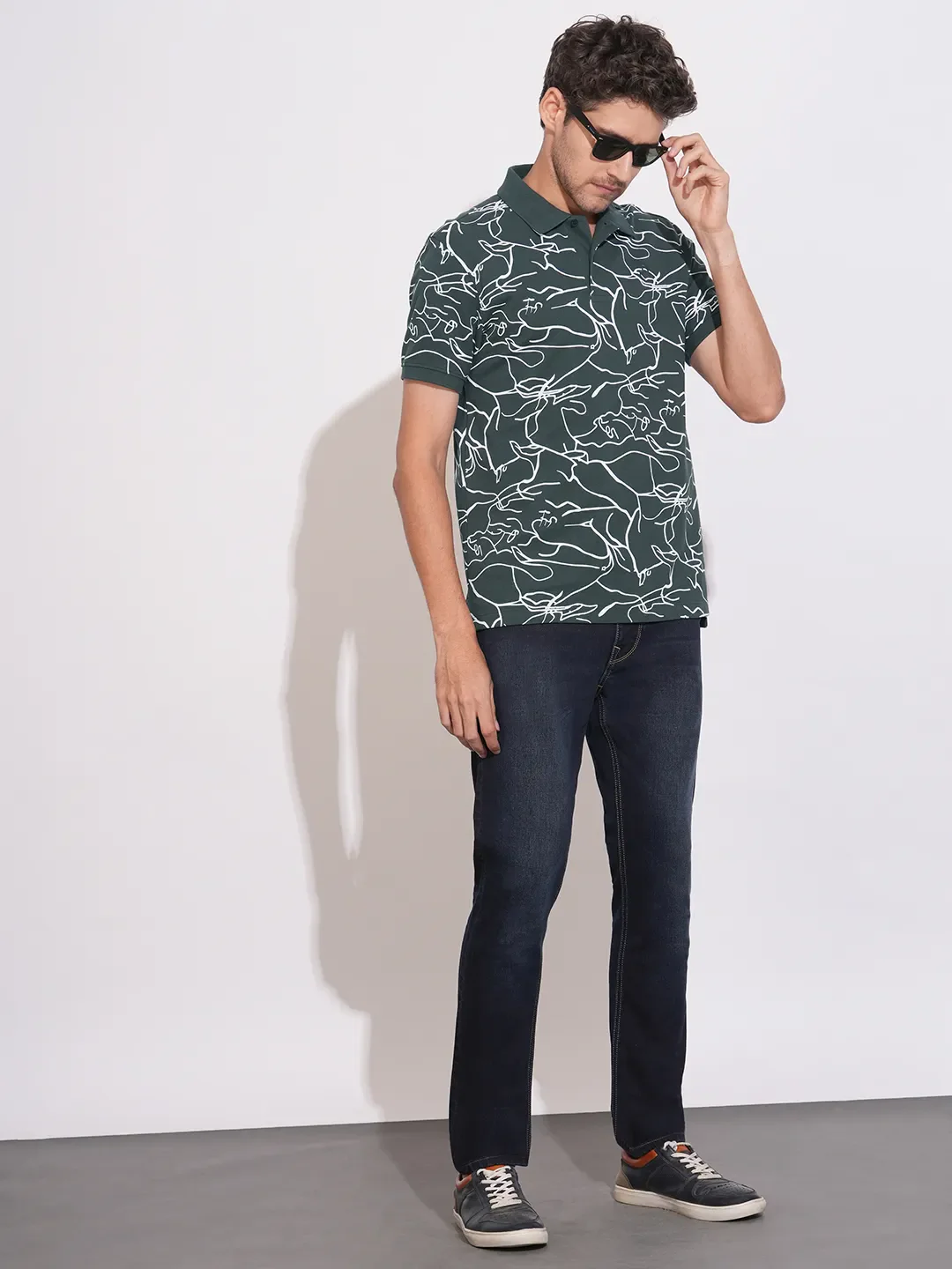 Dark Grey Regular Fit Men's Polo T-Shirt by Being Human Clothing - Image 4