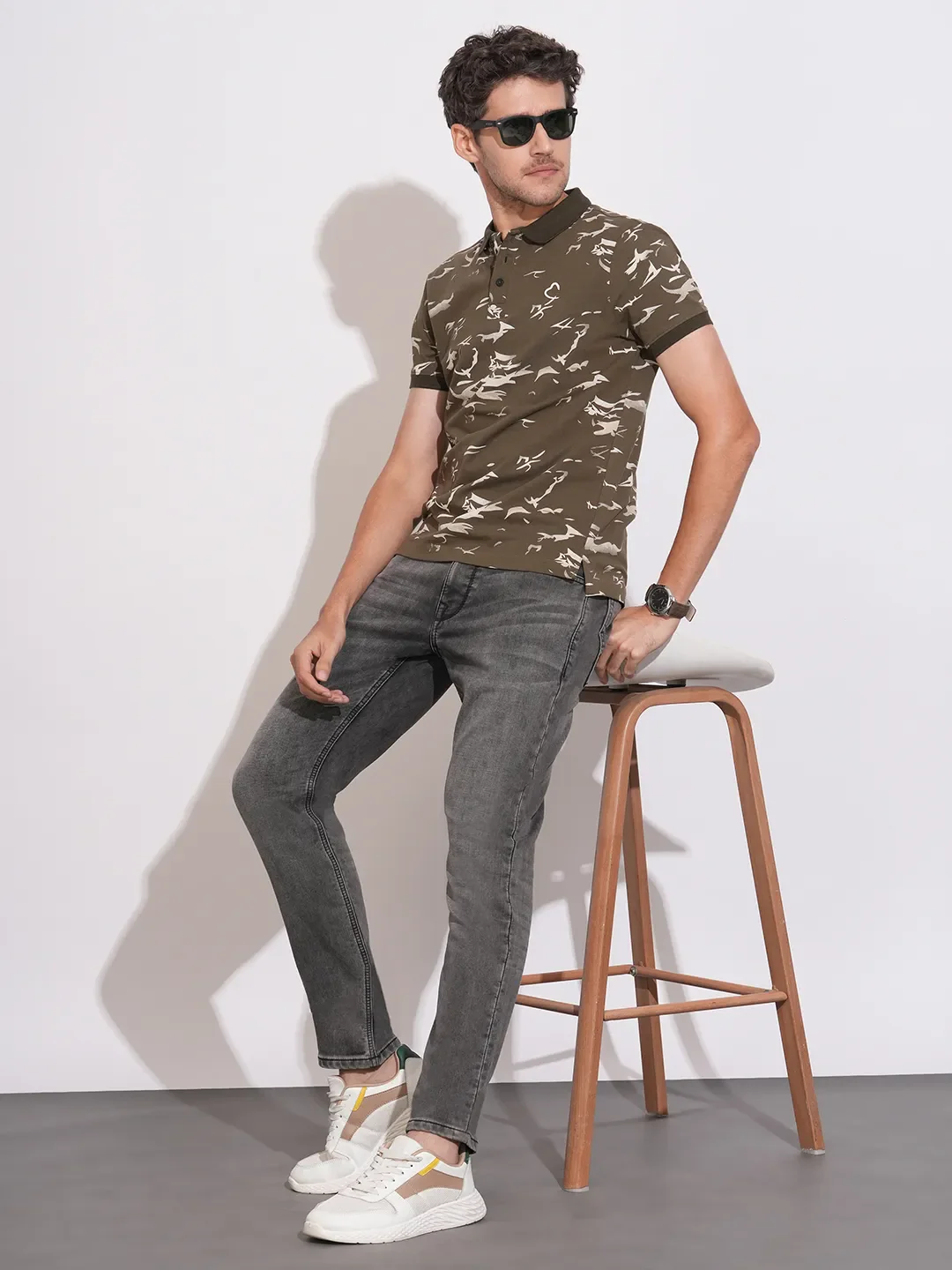 Grey Slim Fit Denims For Men By Being Human Clothing - Image 4