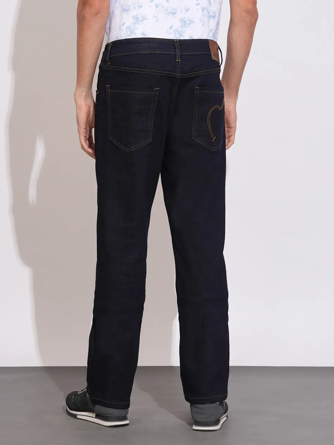 Dark Blue Boot Cut Fit Denims For Men By Being Human Clothing - Image 3