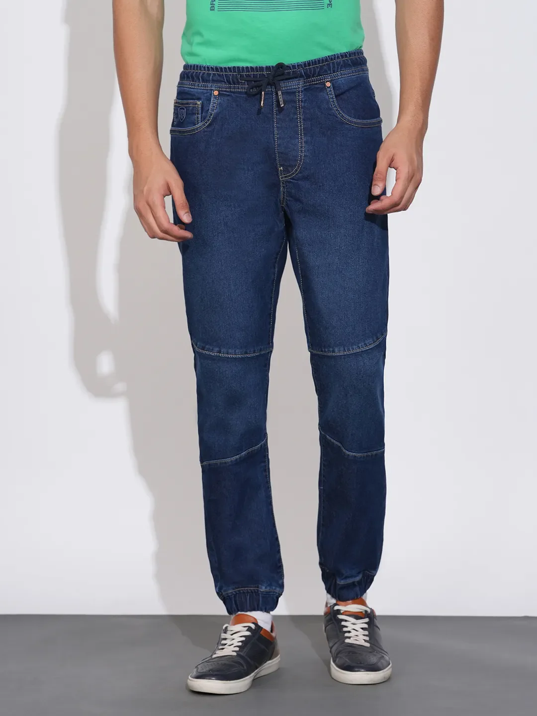 Blue Regular Fit Joggers For Men By Being Human Clothing