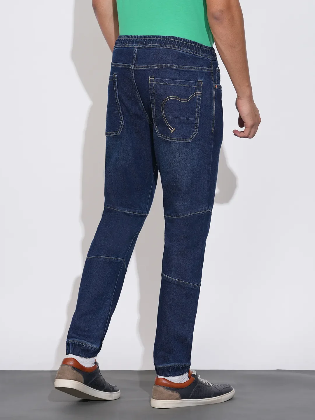 Blue Regular Fit Joggers For Men By Being Human Clothing - Image 3