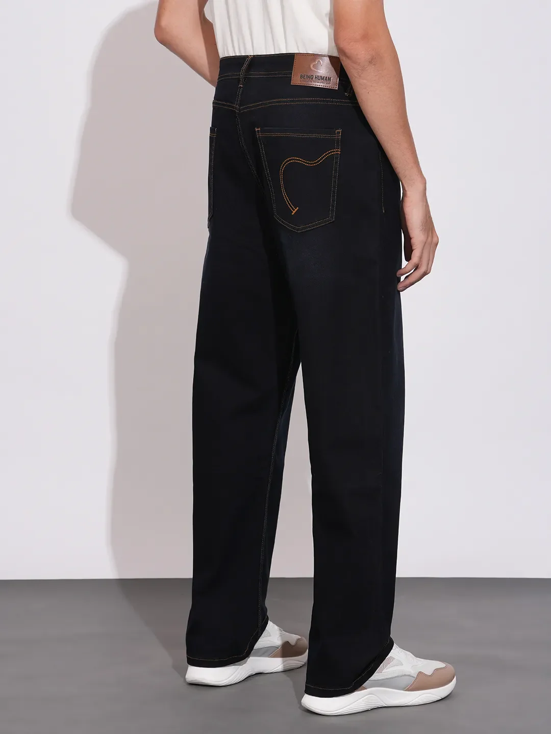 Dark Black Skinny Fit Denims For Men By Being Human Clothing - Image 3