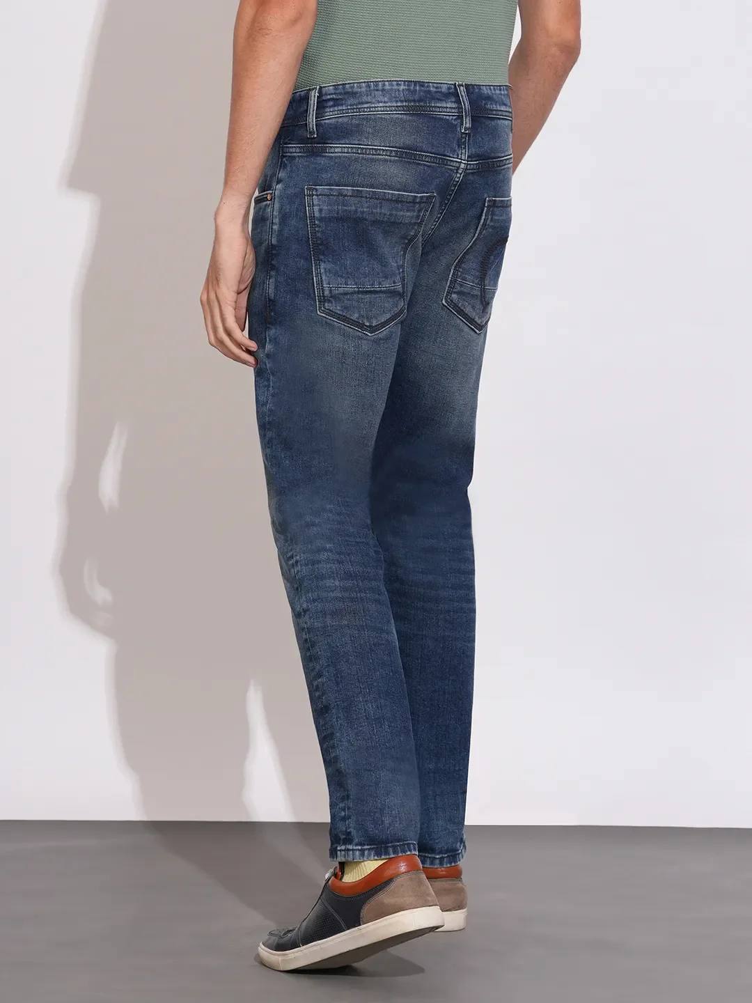Dark Blue Skinny Fit Denims For Men By Being Human Clothing - Image 3