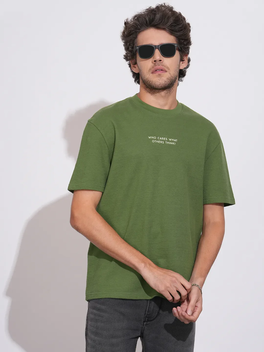Green Moderno Fit Round Neck Men's T-Shirt by Being Human Clothing - Image 6