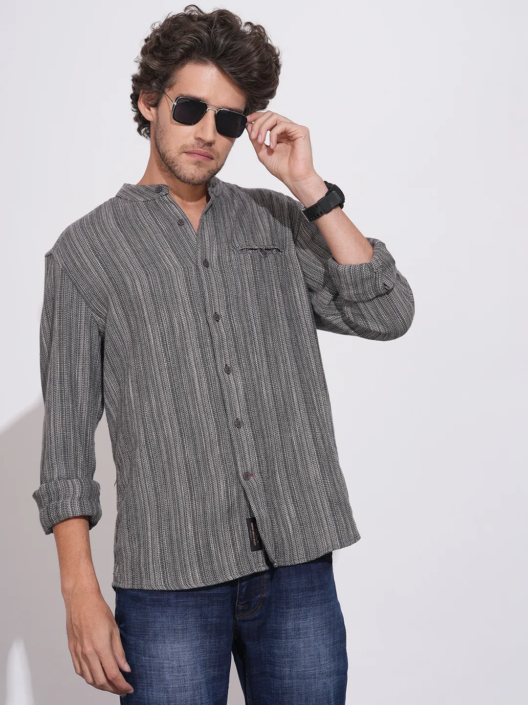 Green Regular Fit Regular Collar Men's Shirt by Being Human Clothing - Image 6