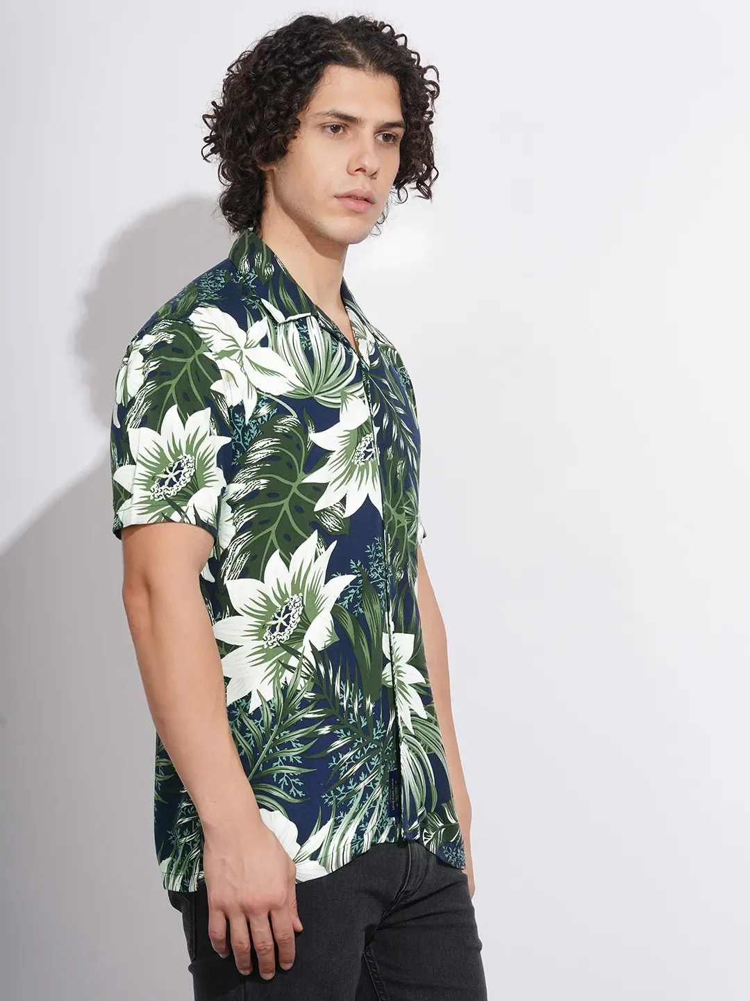 Green Regular Fit Regular Collar Men's Shirt by Being Human Clothing - Image 2