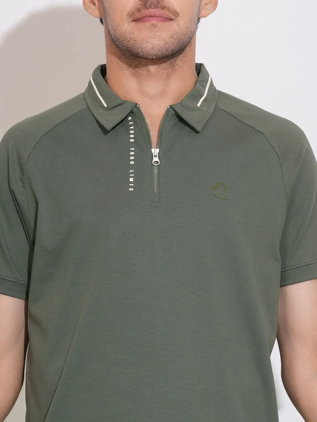Green Regular Fit Men's Polo T-Shirt by Being Human Clothing - Image 5
