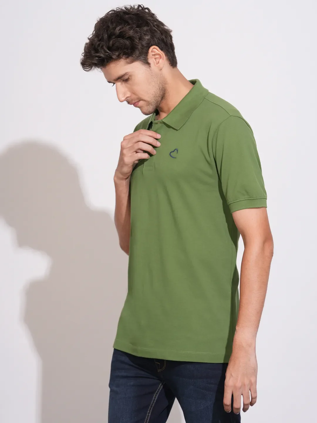 Green Regular Fit Men's Polo T-Shirt by Being Human Clothing - Image 2
