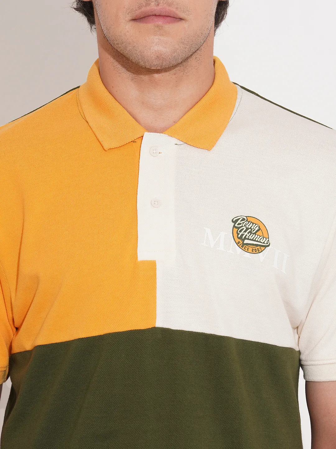 Green Regular Fit Men's Polo T-Shirt by Being Human Clothing - Image 5