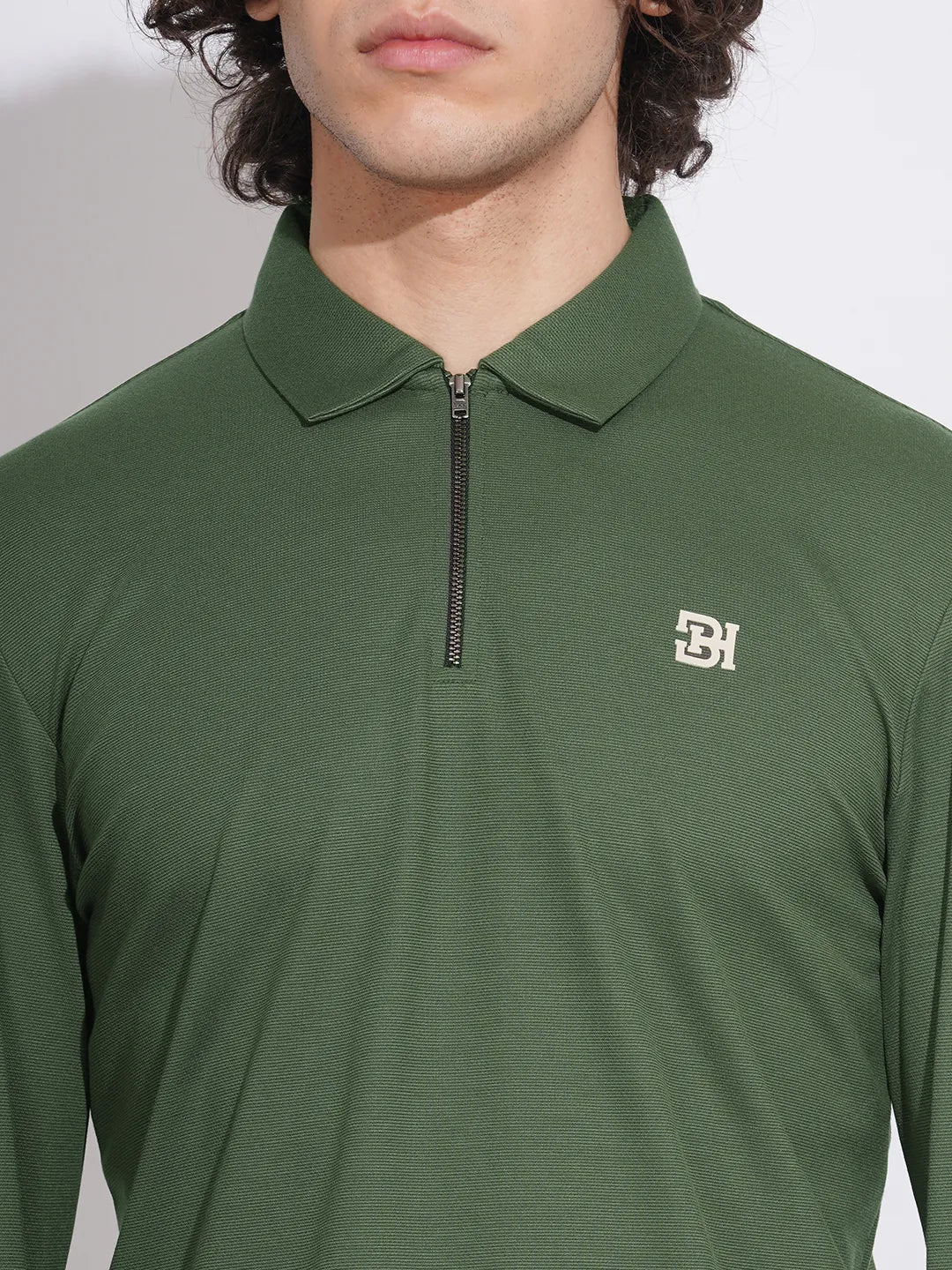 Blue Regular Fit Men's Long Sleeves Polo T-Shirt by Being Human Clothing - Image 5