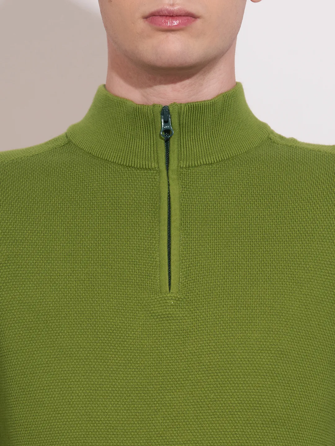 Green Regular Fit Round Neck Men's Sweatshirt by Being Human Clothing - Image 5