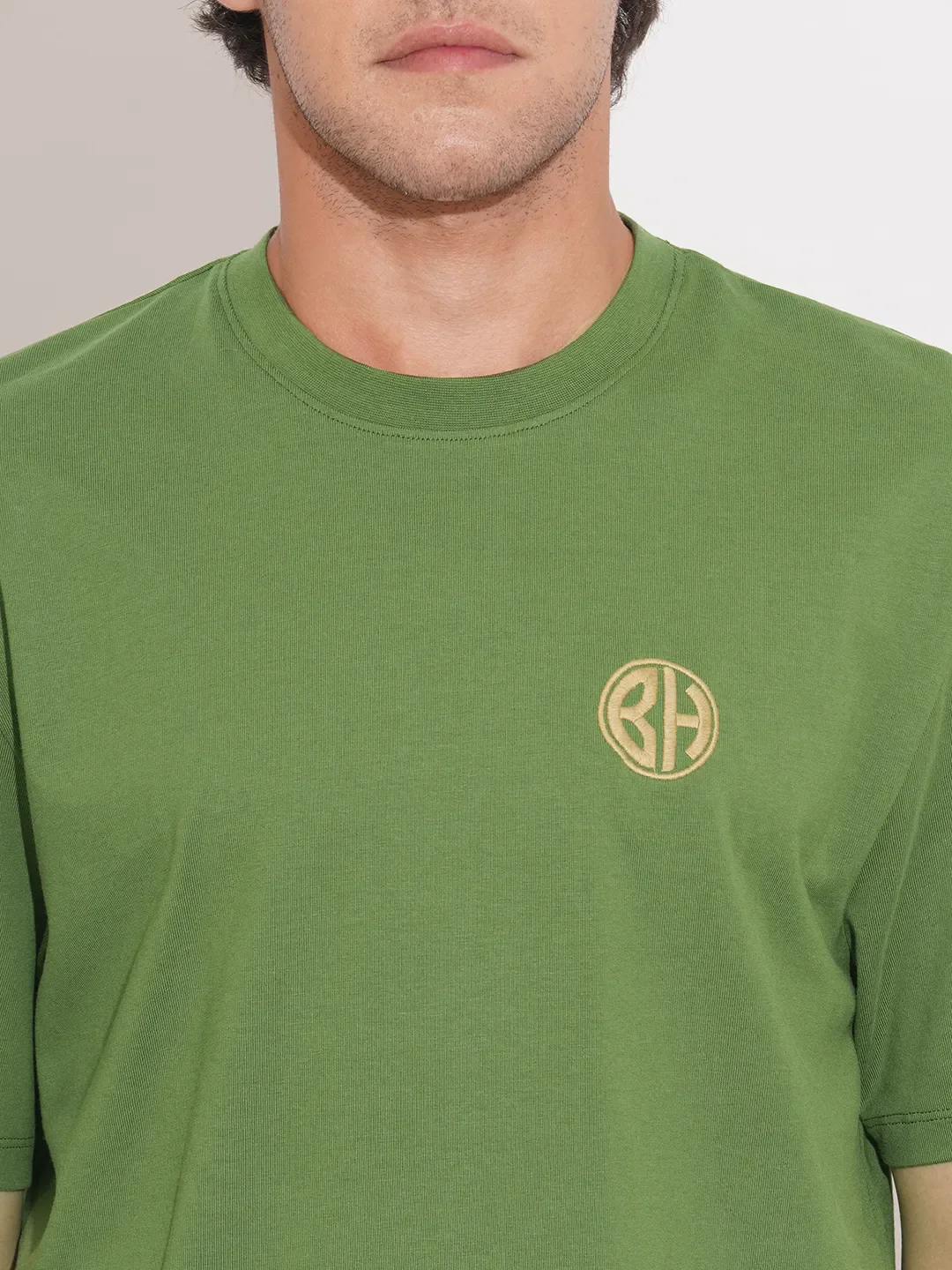 Green Easy Fit Round Neck Men's T-Shirt by Being Human Clothing - Image 5