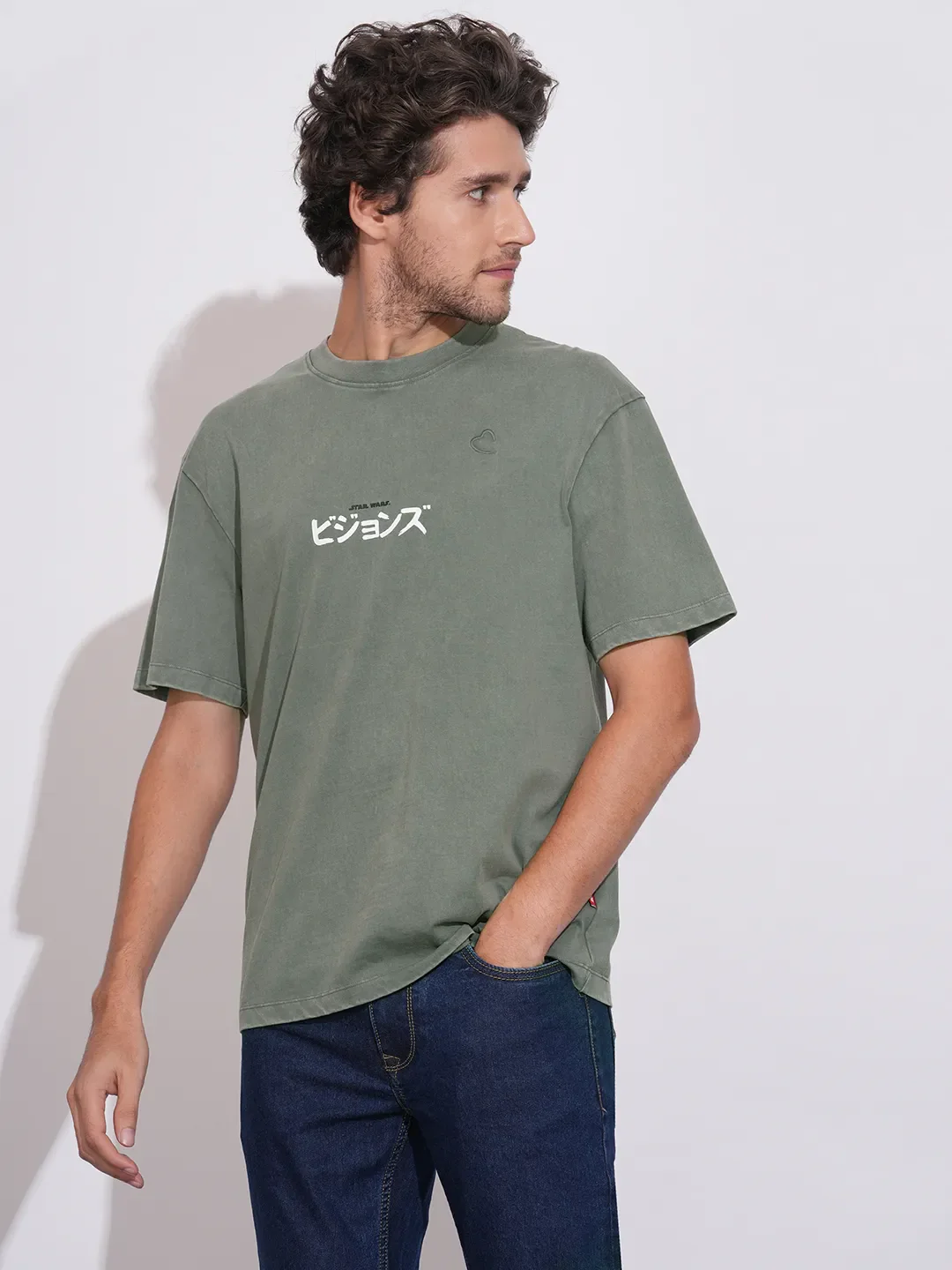 Grey Easy Fit Round Neck Men's T-Shirt by Being Human Clothing