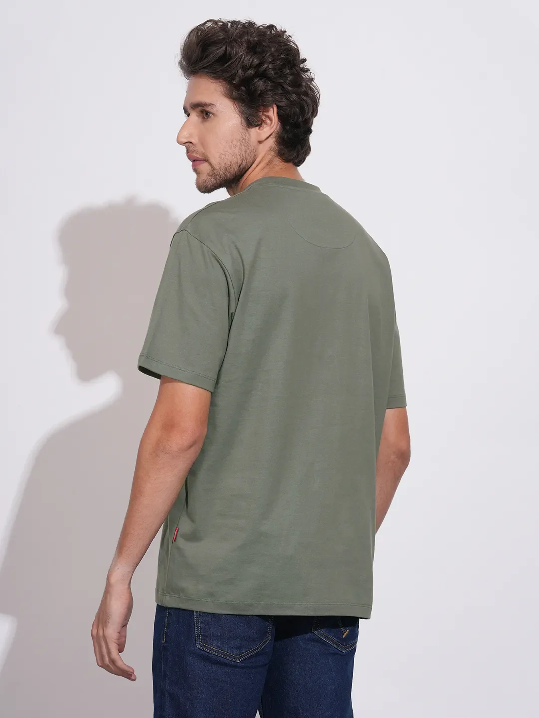 Grey Easy Fit Round Neck Men's T-Shirt by Being Human Clothing - Image 3
