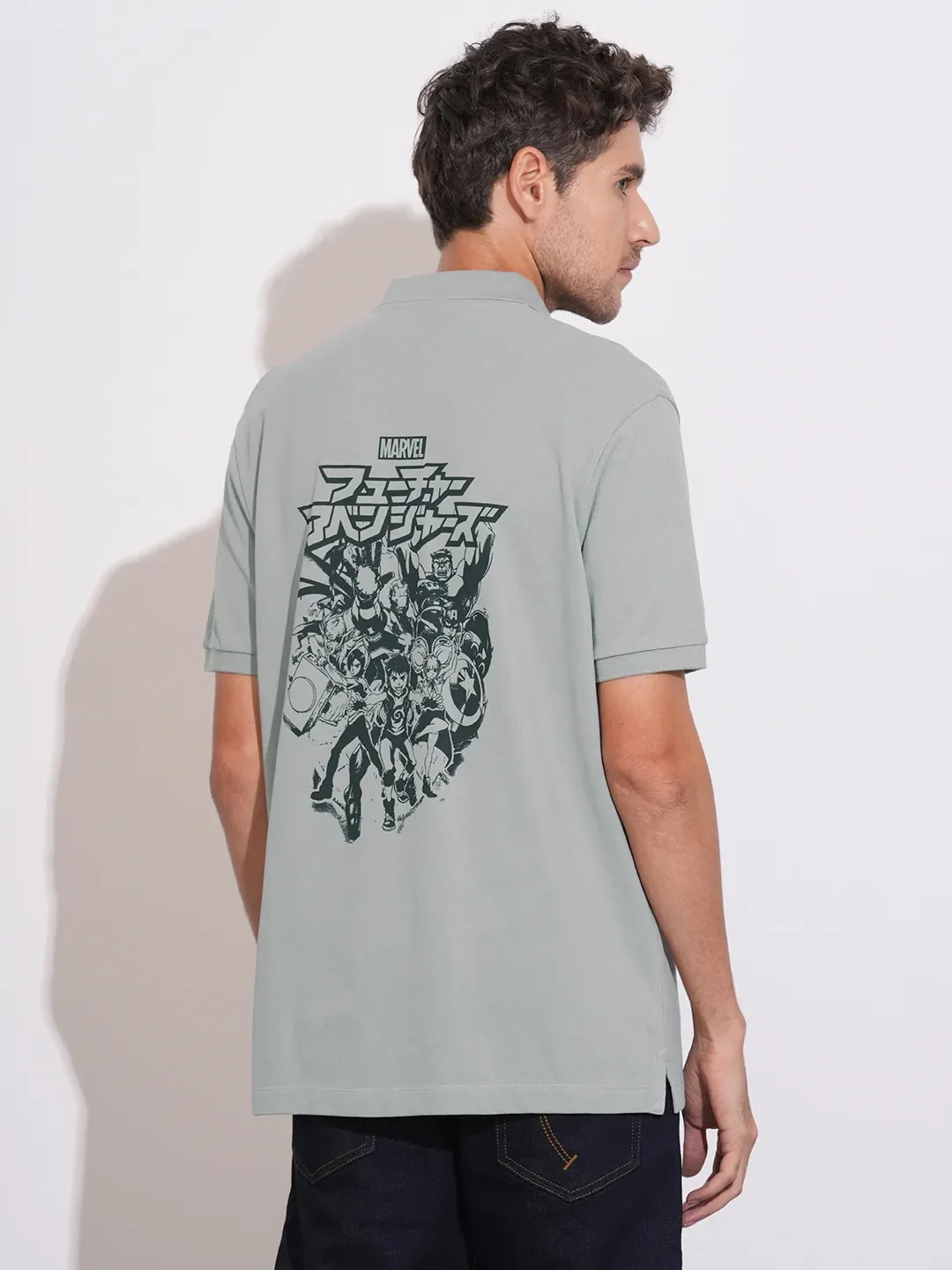 Grey Easy Fit Men's Polo T-Shirt by Being Human Clothing - Image 3