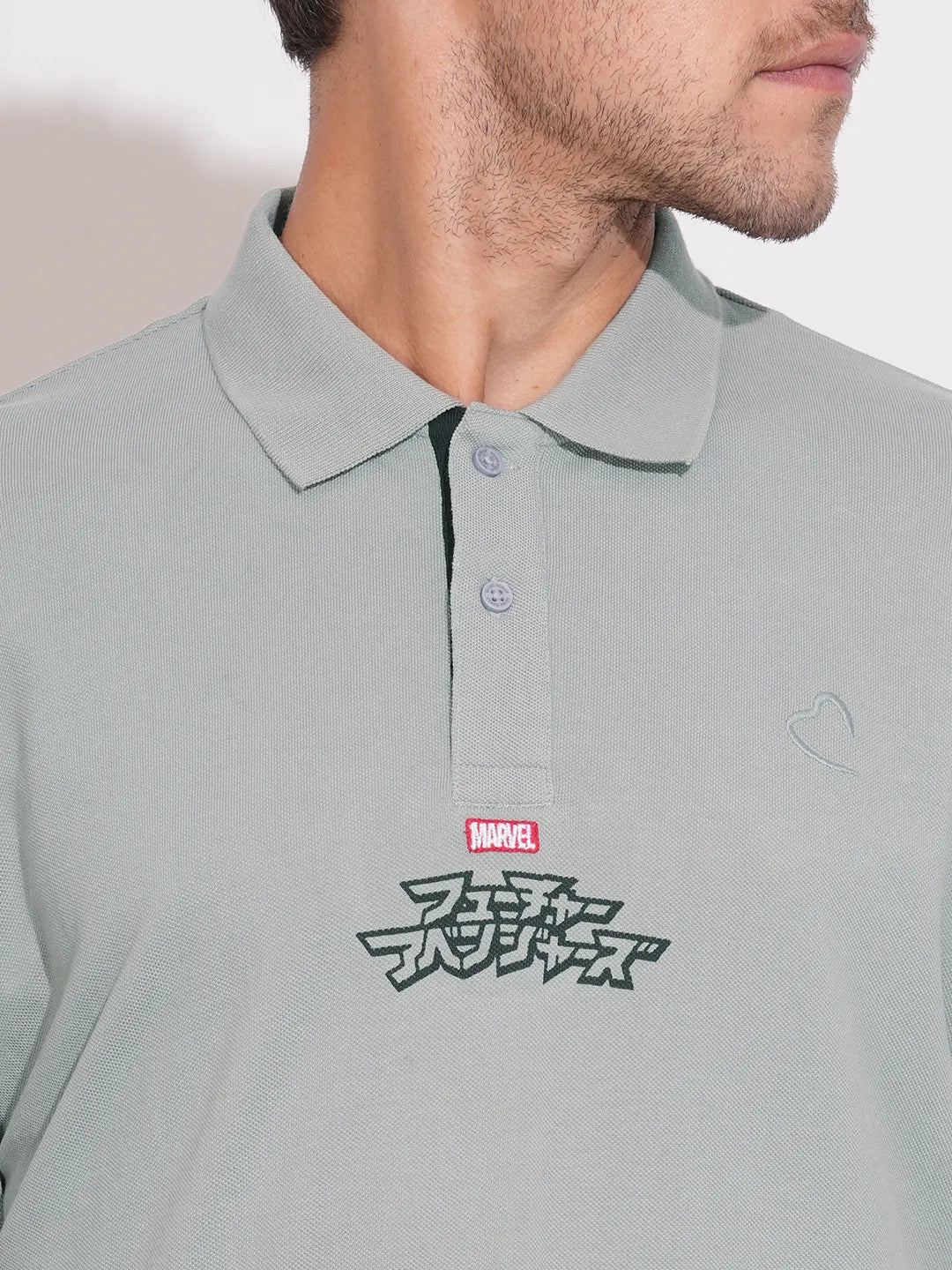 Grey Easy Fit Men's Polo T-Shirt by Being Human Clothing - Image 5