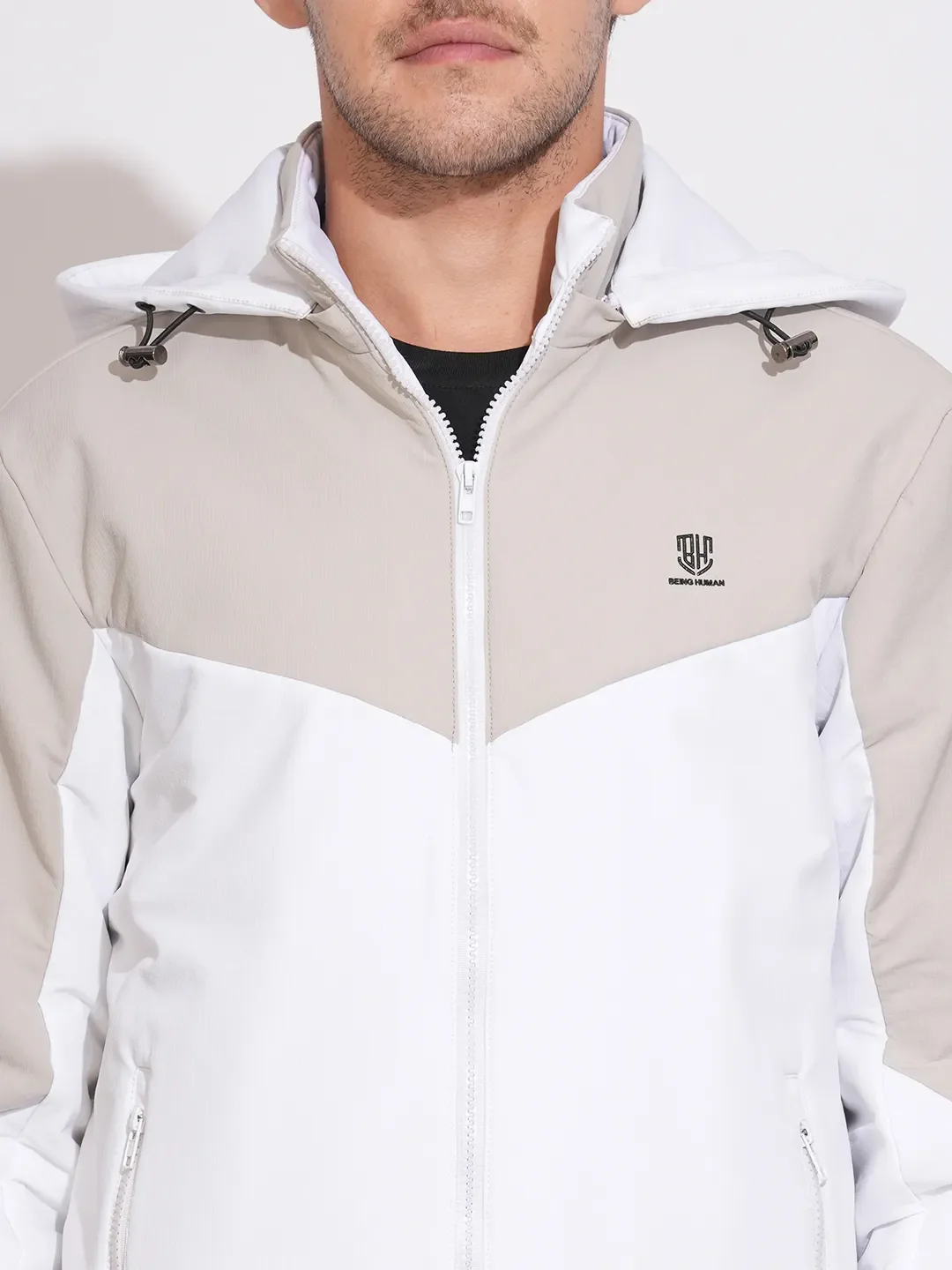 Grey Regular Fit Long Sleeves Polyester Men's Jacket by Being Human Clothing - Image 5