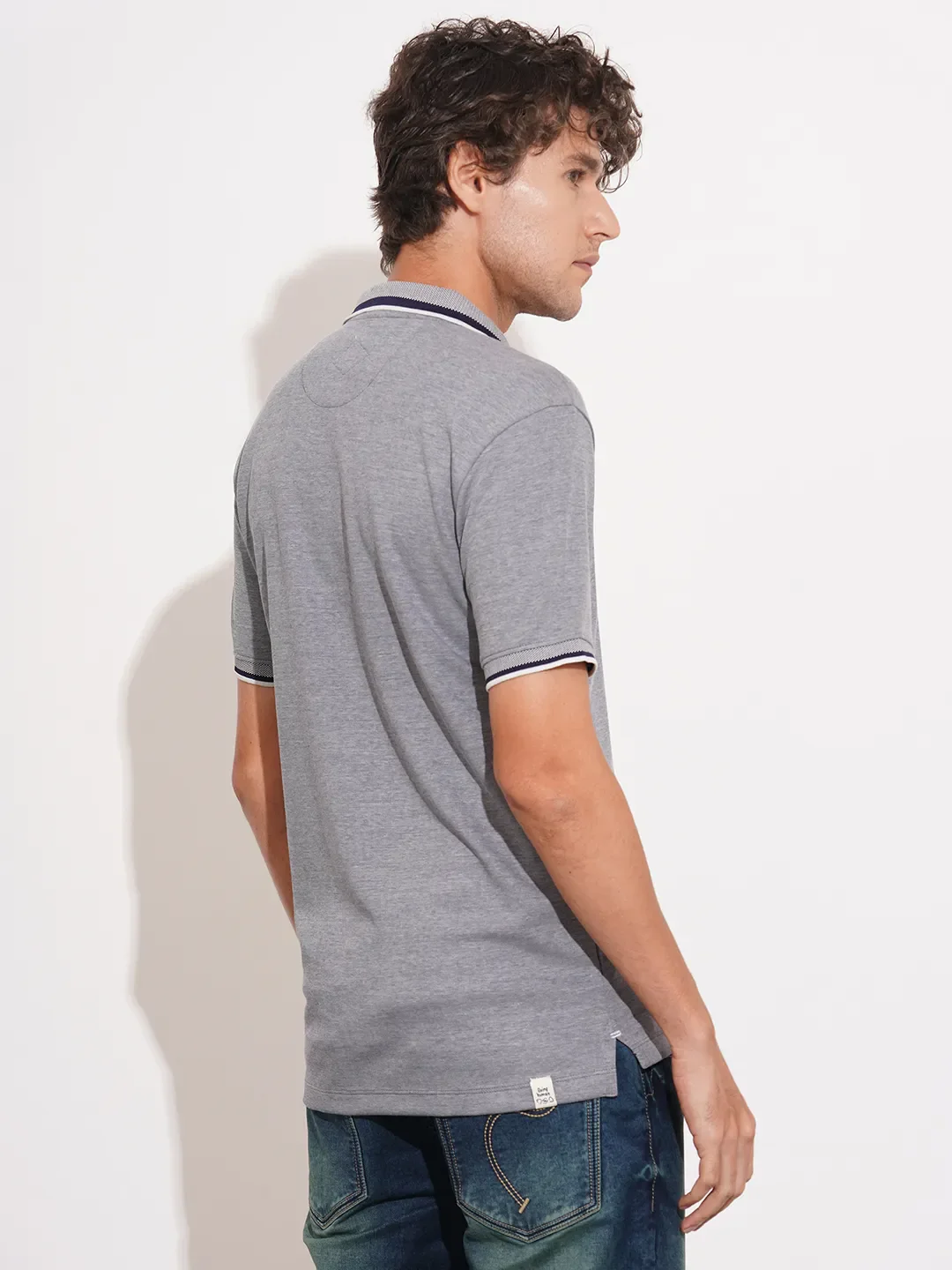 Blue Regular Fit Men's Polo T-Shirt by Being Human Clothing - Image 3