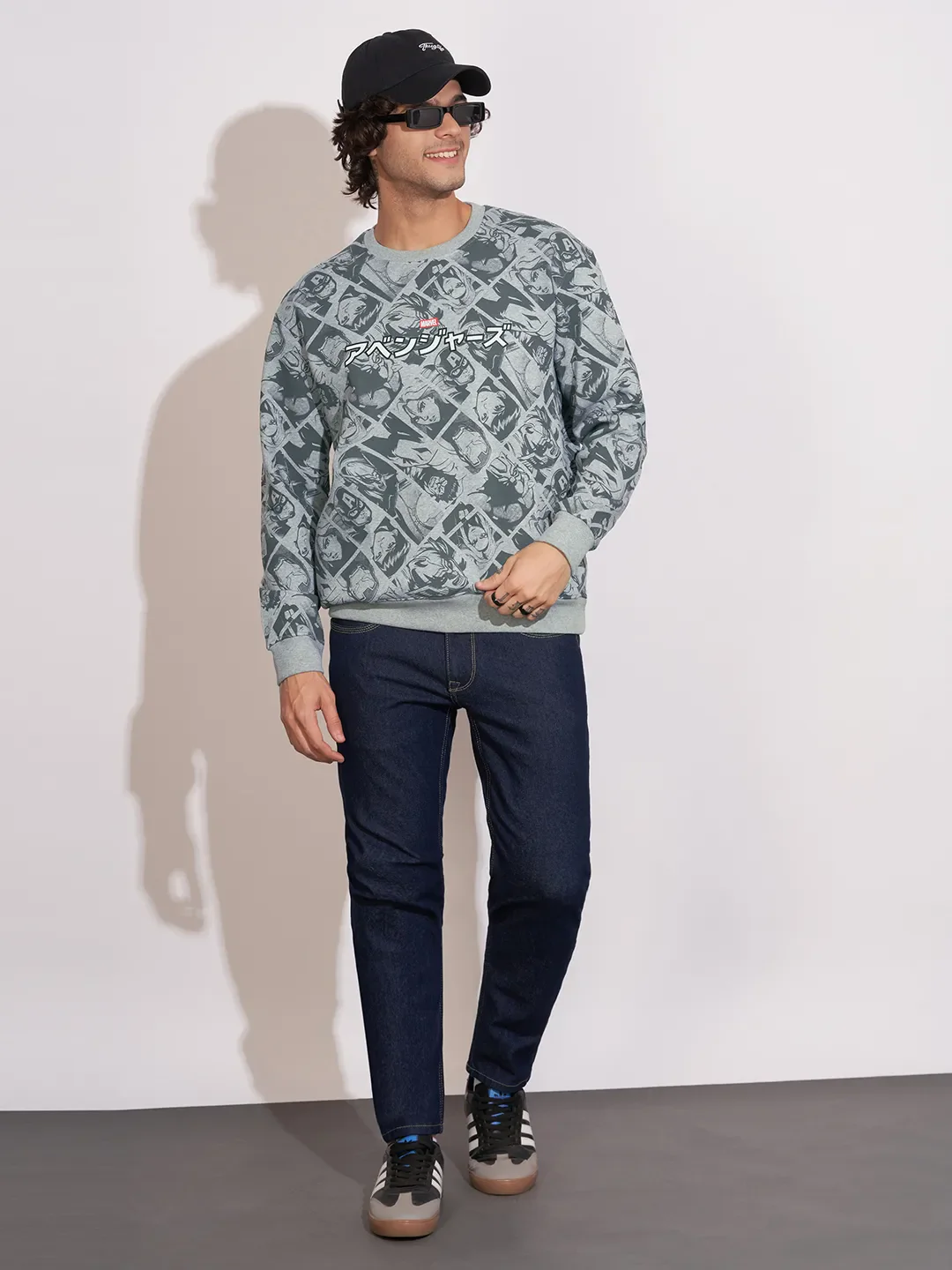 Marvel Grey Round Neck Men's Sweatshirt by Being Human Clothing - Image 4