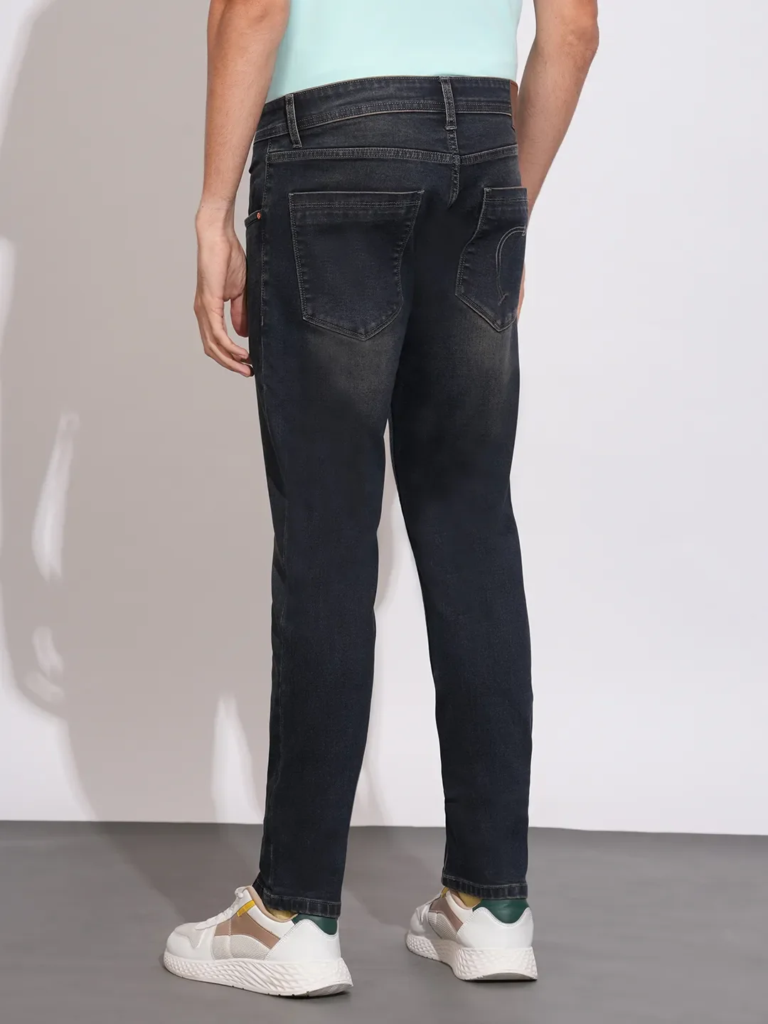 Grey Skinny Fit Denims For Men By Being Human Clothing - Image 3