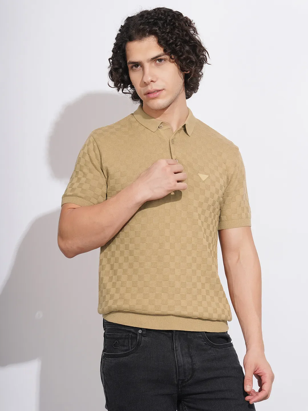 Blue Regular Fit Men's Polo T-Shirt by Being Human Clothing