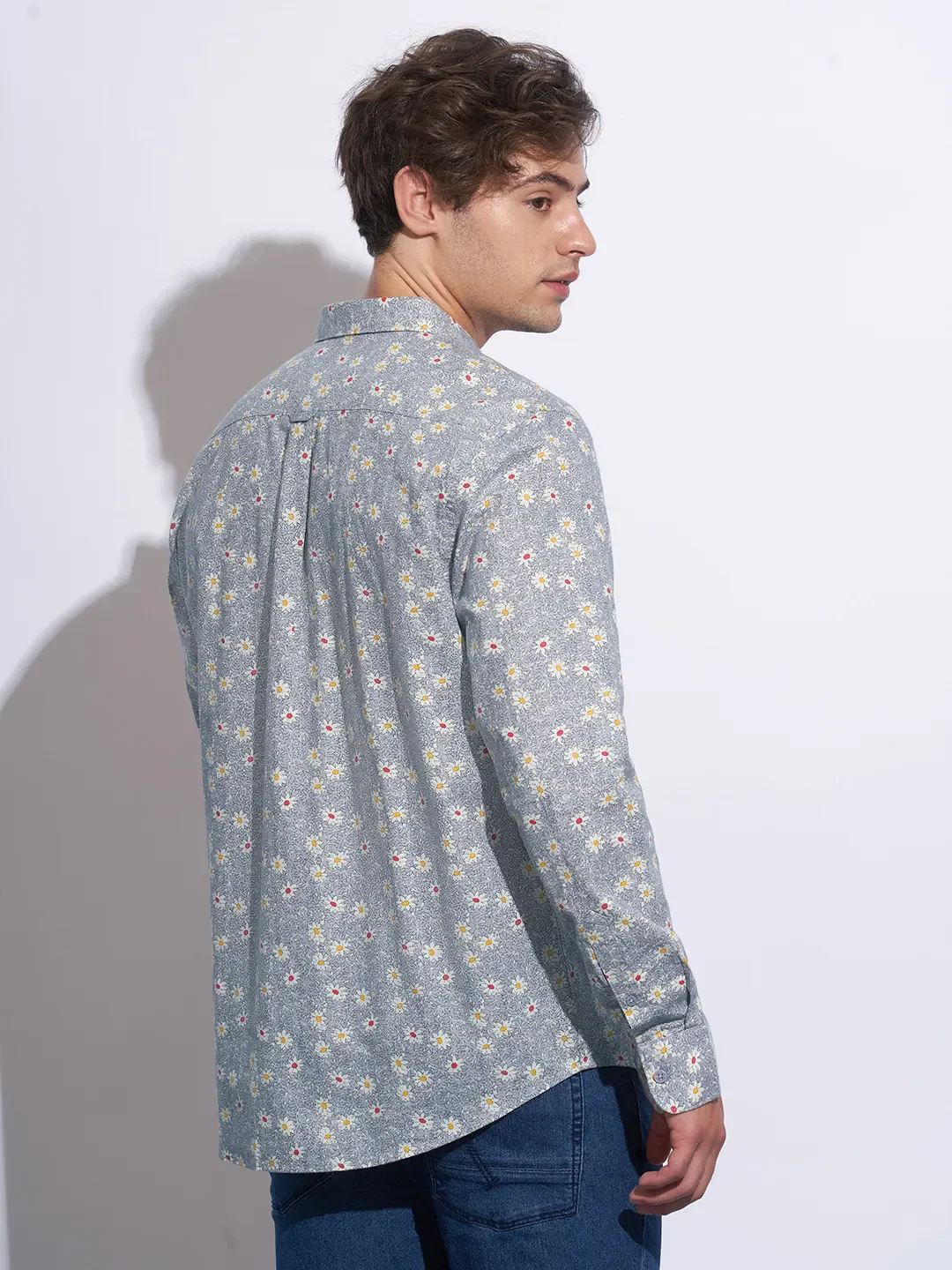 Purple Moderno Fit Regular Collar Long Sleeves Cotton Men's Shirt by Being Human Clothing - Image 3