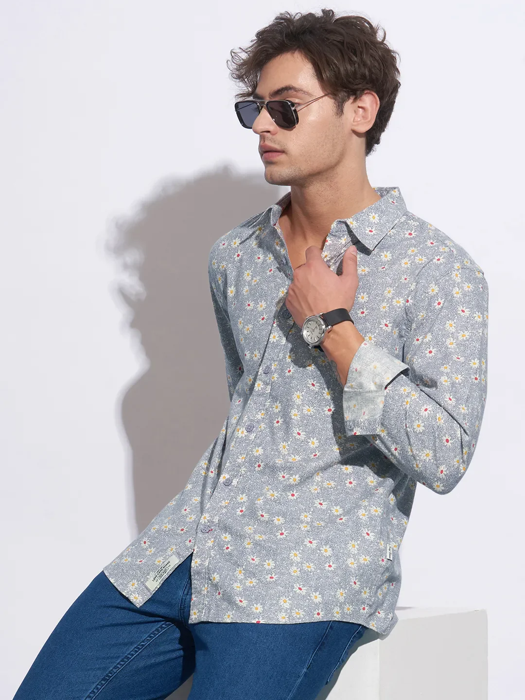Purple Moderno Fit Regular Collar Long Sleeves Cotton Men's Shirt by Being Human Clothing - Image 6