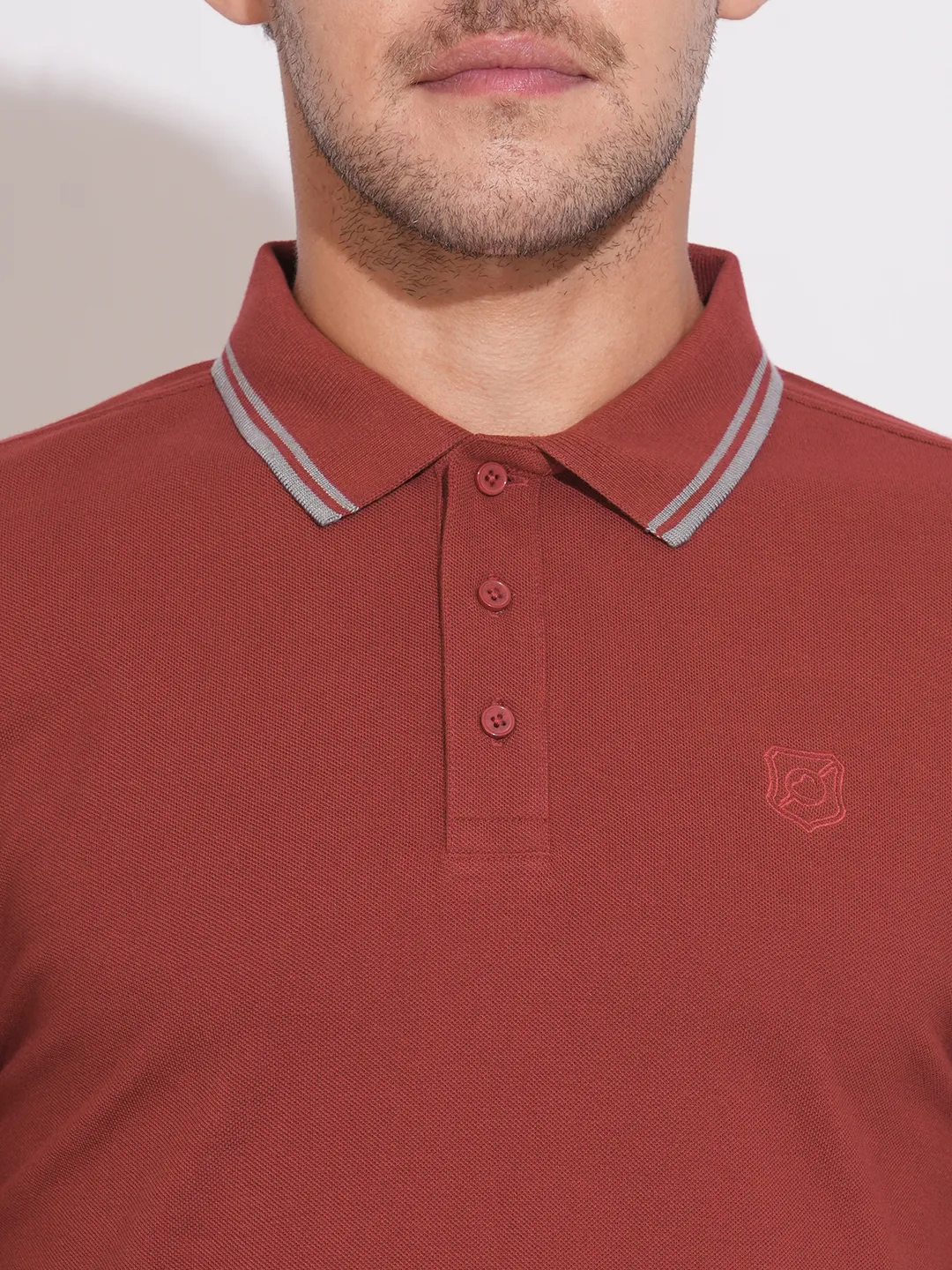 Maroon Regular Fit Men's Polo T-Shirt by Being Human Clothing - Image 5