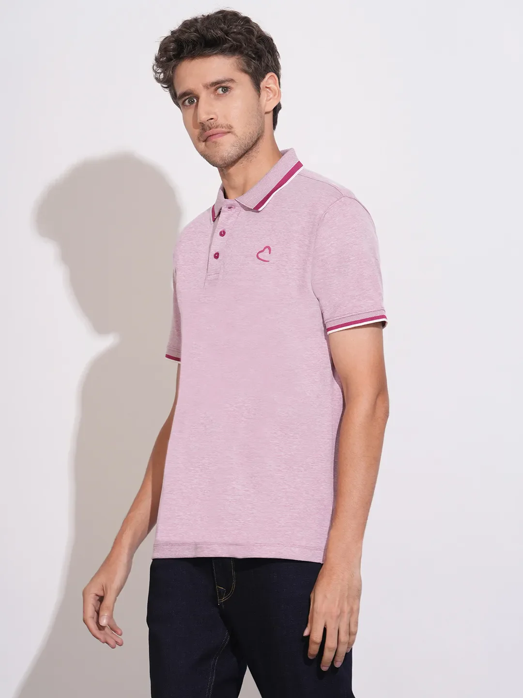 Maroon Regular Fit Men's Polo T-Shirt by Being Human Clothing - Image 2
