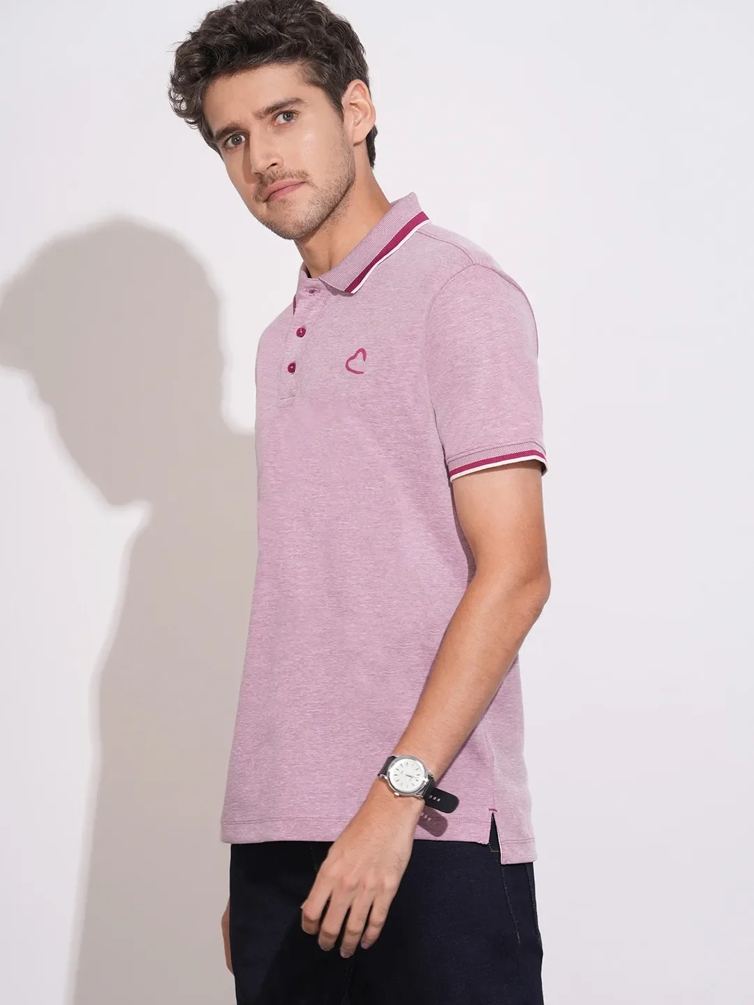 Maroon Regular Fit Men's Polo T-Shirt by Being Human Clothing - Image 6