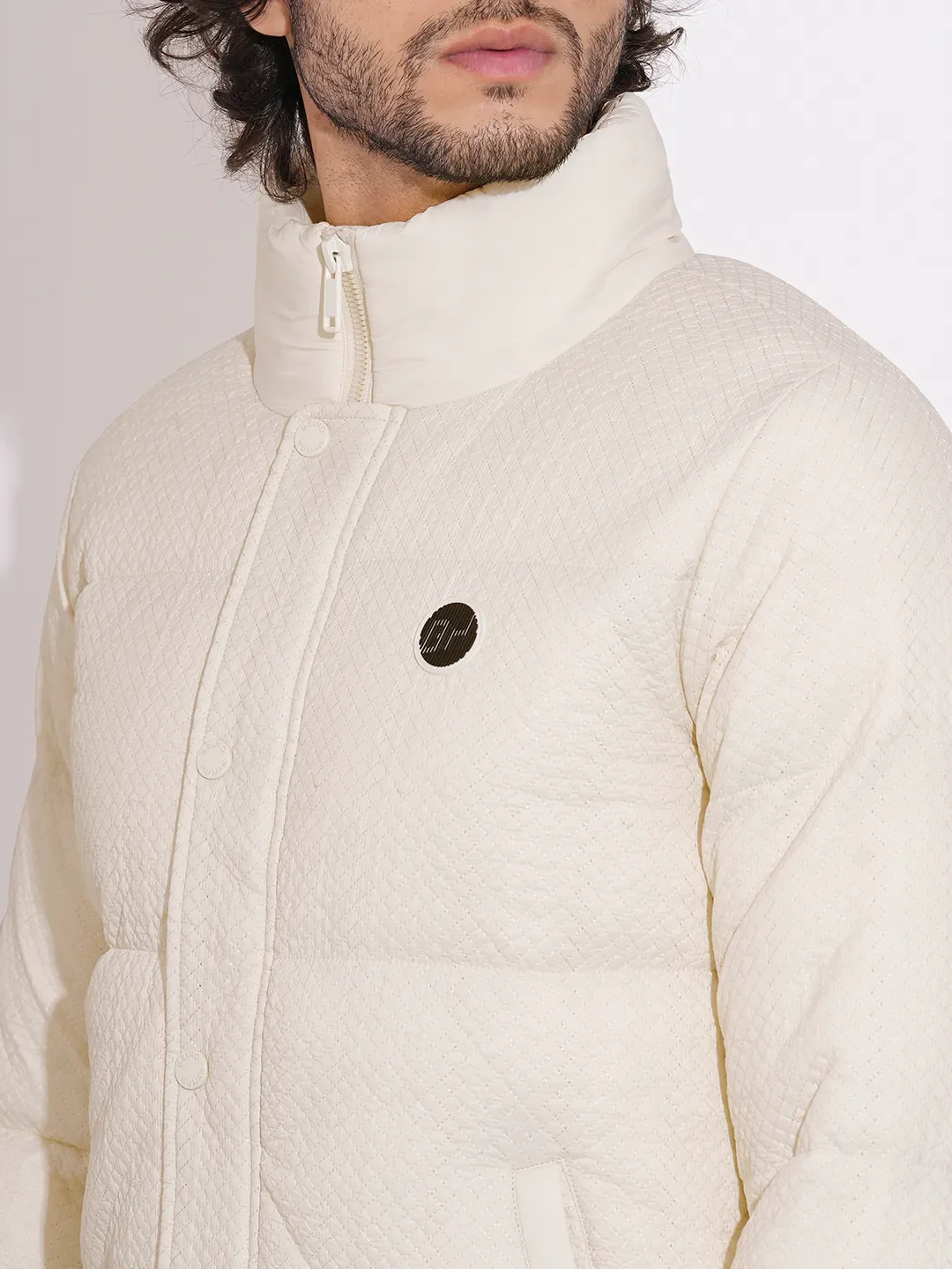 Beige Regular Fit Men's Jacket by Being Human Clothing - Image 5