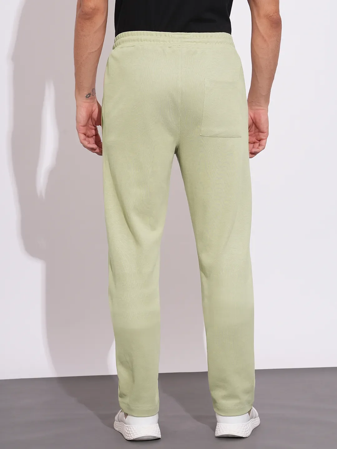 Beige Regular Fit Track Pants For Men By Being Human Clothing - Image 3