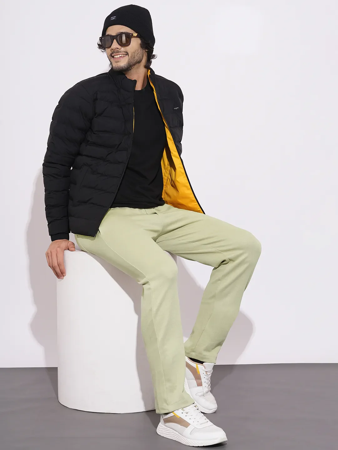 Beige Regular Fit Track Pants For Men By Being Human Clothing - Image 4