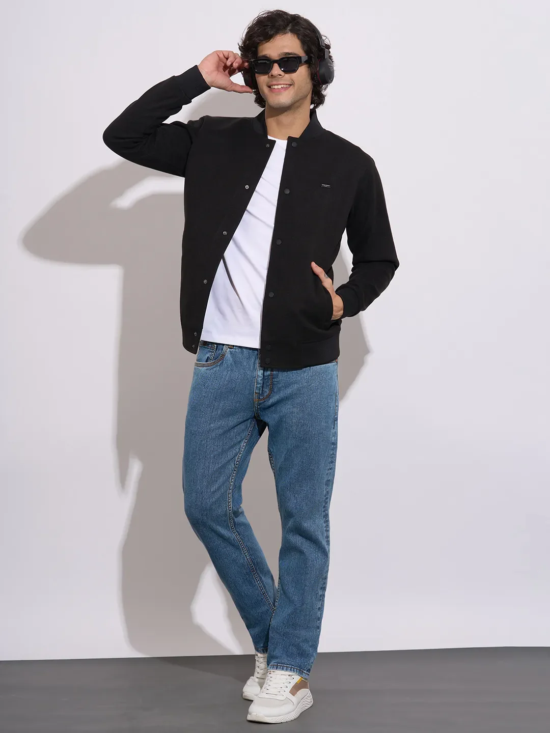 Black Regular Fit Long Sleeves Polyester Men's Jacket by Being Human Clothing - Image 4