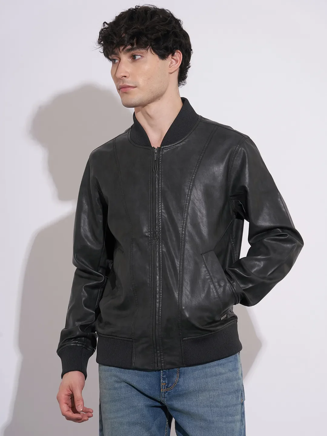 Grey Regular Fit Men's Jacket by Being Human Clothing