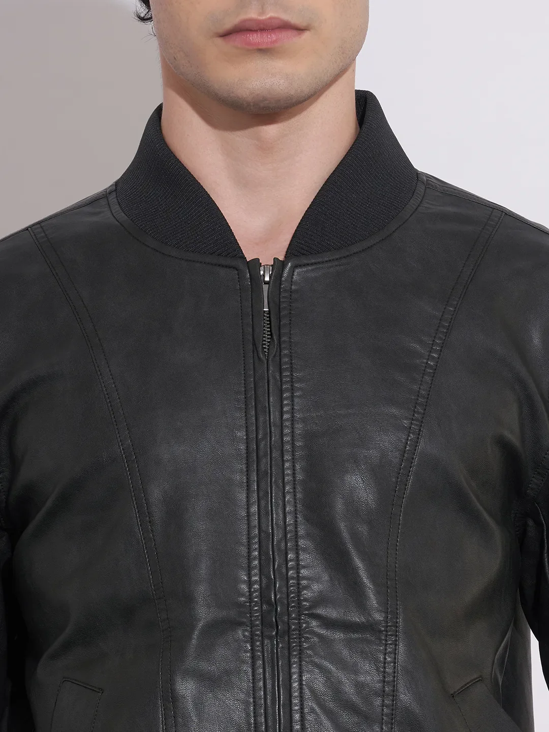 Grey Regular Fit Men's Jacket by Being Human Clothing - Image 5
