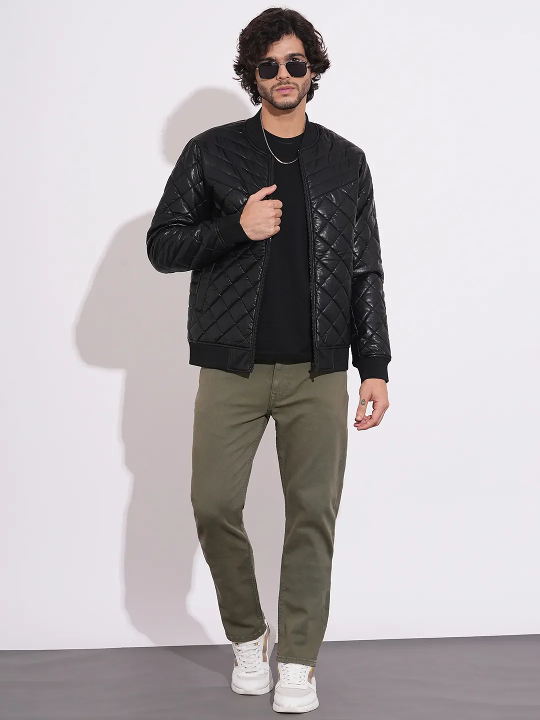 Black Regular Fit Men's Jacket by Being Human Clothing - Image 4