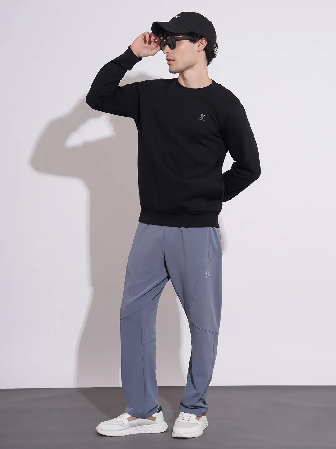 Black Regular Fit Round Neck Men's Sweatshirt by Being Human Clothing - Image 4