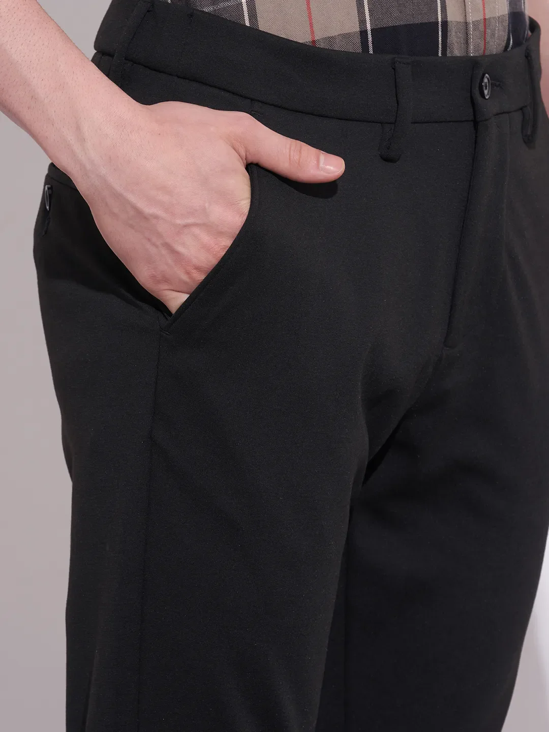 Black Cropped Fit Chinos For Men By Being Human Clothing - Image 5