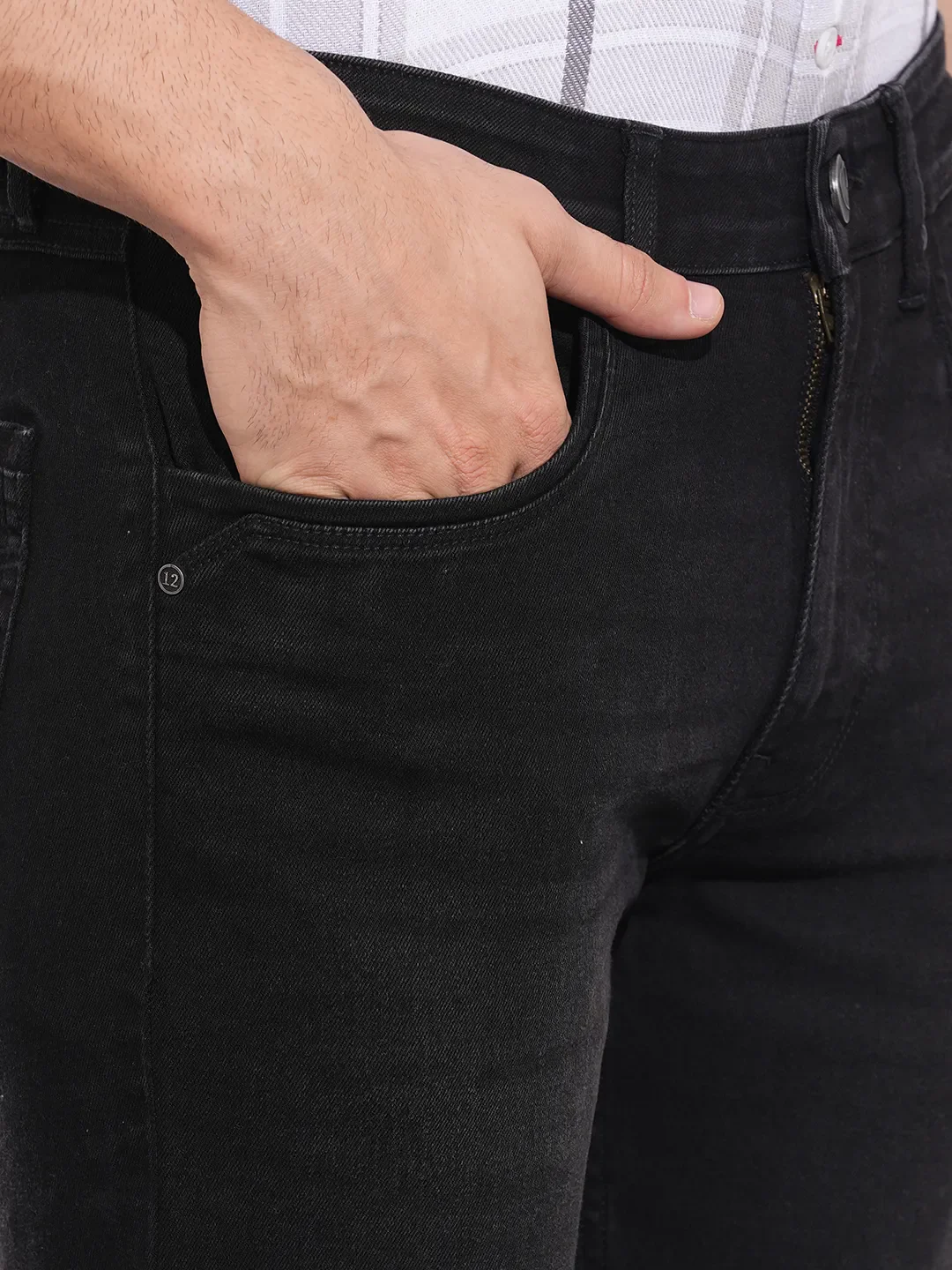 Black Straight Fit Denims For Men By Being Human Clothing - Image 5