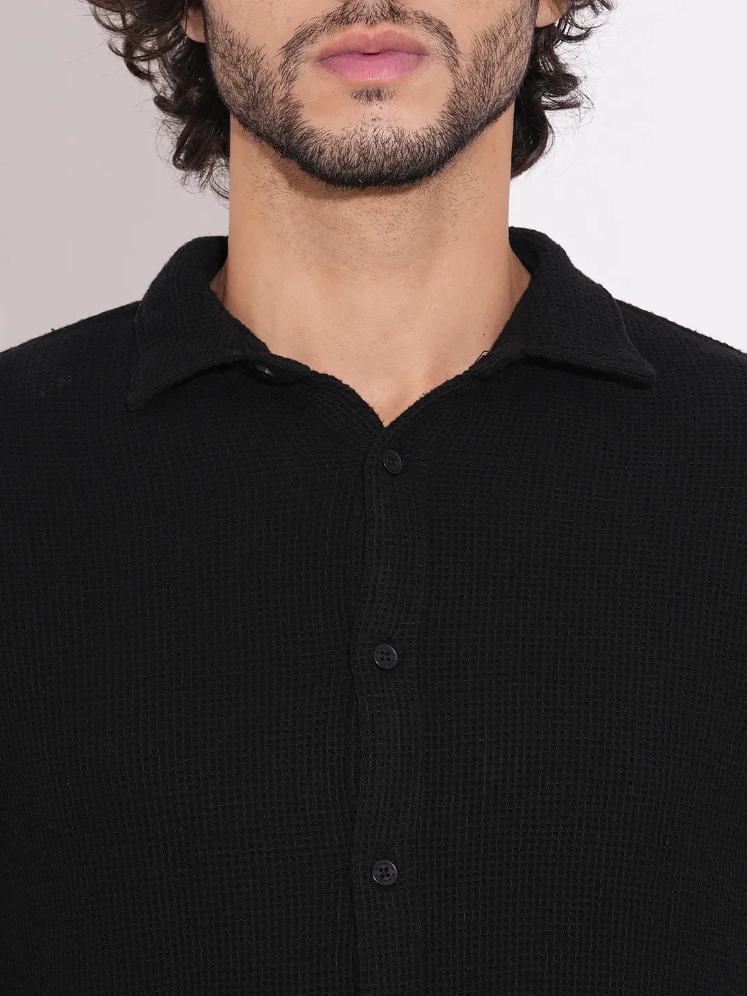 Black Moderno Fit Regular Collar Long Sleeves Cotton Men's Shirt by Being Human Clothing - Image 5