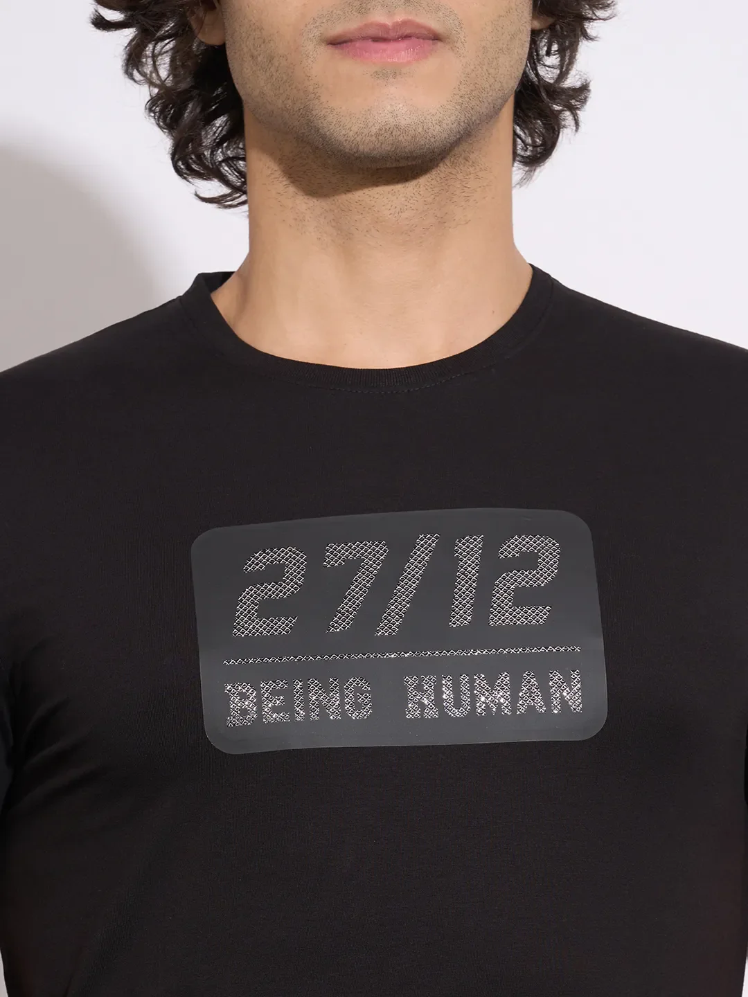 Black Moderno Fit Round Neck Men's T-Shirt by Being Human Clothing - Image 5
