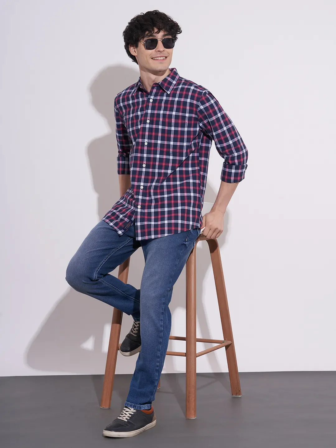 Blue Regular Fit Men's Shirt by Being Human Clothing - Image 4