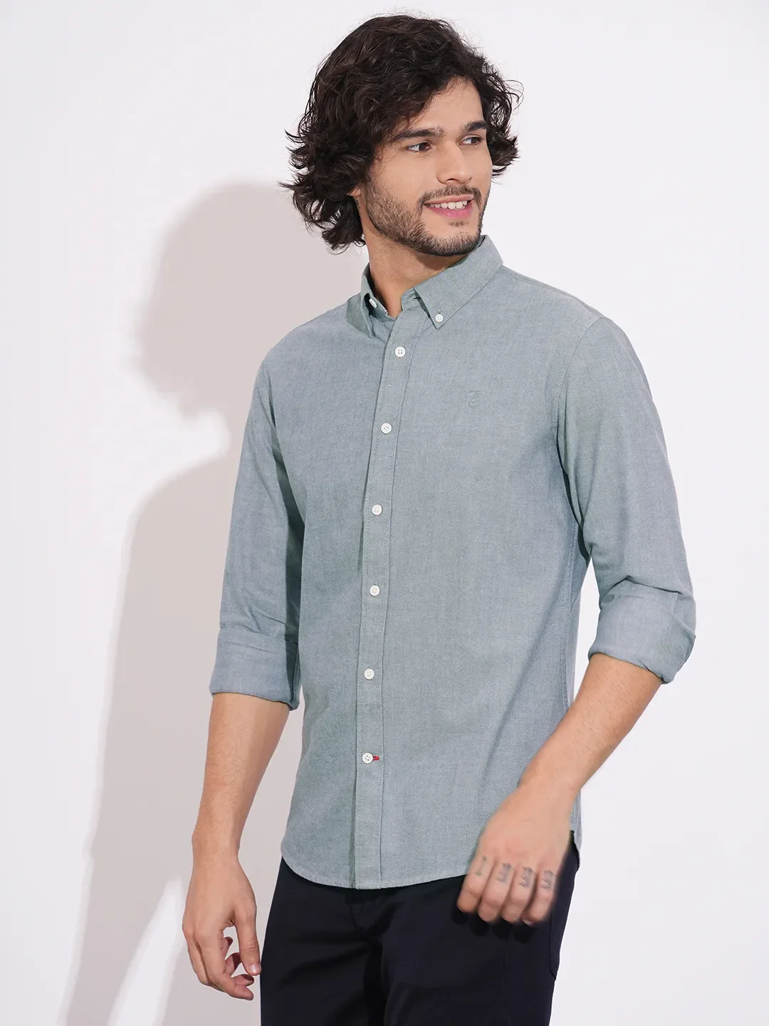 Navy Regular Fit Regular Collar Men's Shirt by Being Human Clothing - Image 2